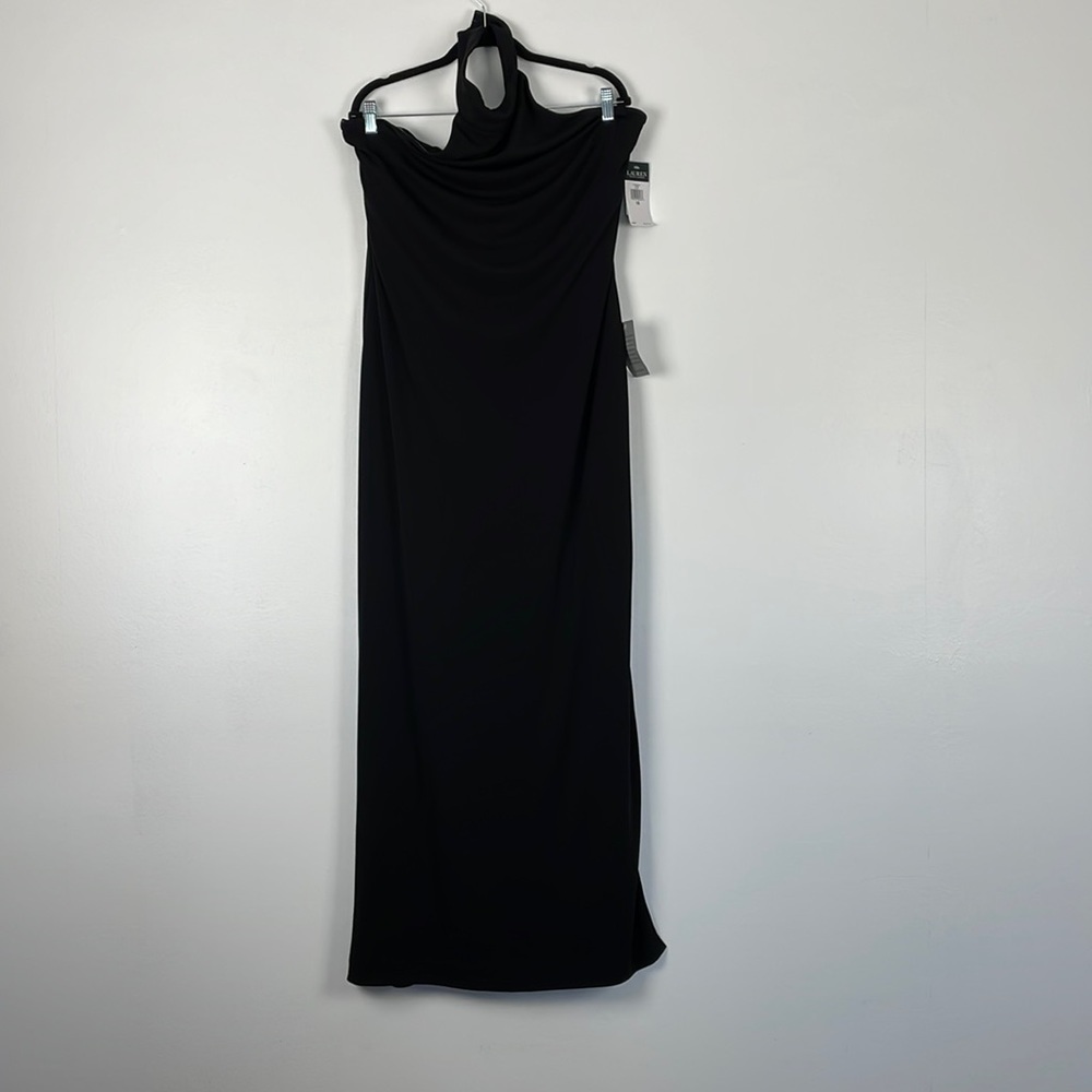 Lauren Ralph Lauren chocker neck open back hidden zip closure maxi gown Size 16